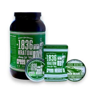 1836 Kratom Green Means Go Kratom Jumbo Capsules